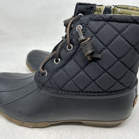 Sperry Black and Brown Water Shoes with Quilted Upper and Waterproof Rubber - Picture 6 of 8